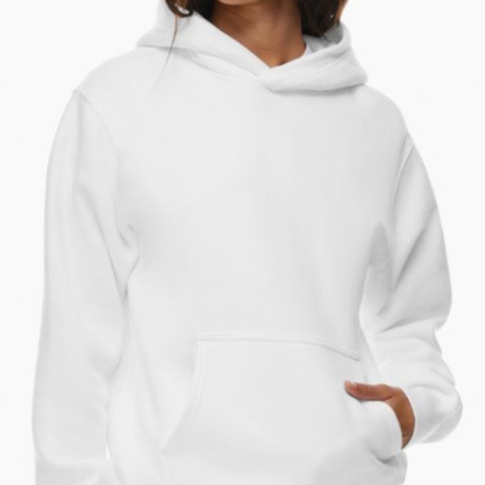 Aritzia TNA Cozy Fleece Perfect Hoodie, White, Size XS